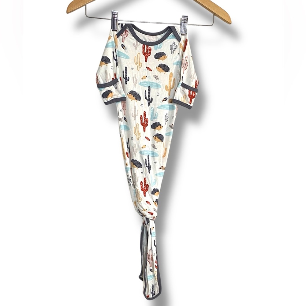 Bestaroo Knotted Gown with Cactus & Hedgehog Print